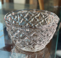 Vintage Tiffany  Bamboo Pattern Glass Bowl