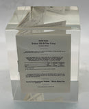 Vintage Lucite Cube Paperweight with Suspended Triton Oil & Gas Paperwork - Dallas Drinking Society
