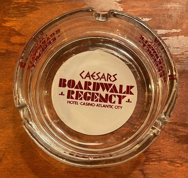 Vintage Atlantic City Caesars Boardwalk Regency Glass Ashtray