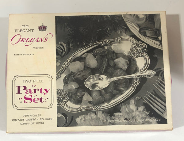 Vintage International Deep Silver Orleans Pattern Silver Party Set Serving Dish in Box - Dallas Drinking Society