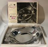 Vintage International Deep Silver Orleans Pattern Silver Party Set Serving Dish in Box - Dallas Drinking Society