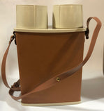 Vintage Universal Twin-Vac Safari Brown Double Thermos with Plastic Strap - Dallas Drinking Society