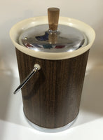 Vintage Wood Pattern Kromex Ice Bucket with Chrome Lid - Dallas Drinking Society