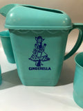 Vintage Blue Plastic Regaline Cinderella Kids Pitcher and (3) Cup Set - Dallas Drinking Society