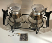 Vintage Inland Glass Works Waffle Set, Twin Hot Servers in Box! - Dallas Drinking Society