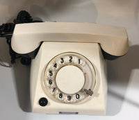 Vintage White Soviet Rotary telephone TA - 68 - Dallas Drinking Society