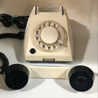 Vintage White Soviet Rotary telephone TA - 68 - Dallas Drinking Society