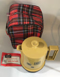 Vintage Regal Electric Poly Hot Pot in Plaid Carry Case Dop Kit - Dallas Drinking Society