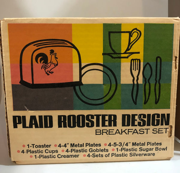 Vintage Ohio Art Co. Toy Creation Plaid Rooster Breakfast Set - Dallas Drinking Society