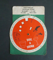 Vintage 50s Dial-a-Drink Paper Recipe Wheel Advertising - Dallas Drinking Society