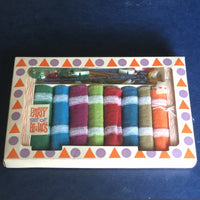 Vintage Multicolored Hi Jacks Party - Set of 8 Coasters and 8 Whistles - Dallas Drinking Society