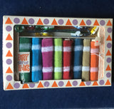 Vintage Multicolored Hi Jacks Party - Set of 8 Coasters and 8 Whistles - Dallas Drinking Society