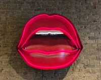 Neon Lips Canvas Print (30"x40") - Dallas Drinking Society