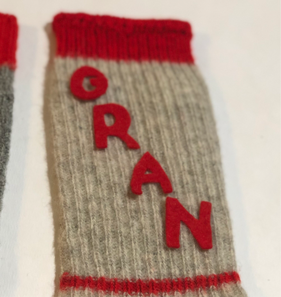 Vintage Gran Grandma Christmas Stocking Holiday Wool Sock - Dallas Drinking Society